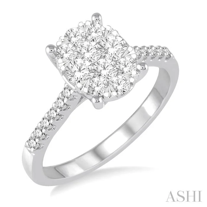 OVAL SHAPE LOVEBRIGHT DIAMOND ENGAGEMENT RING