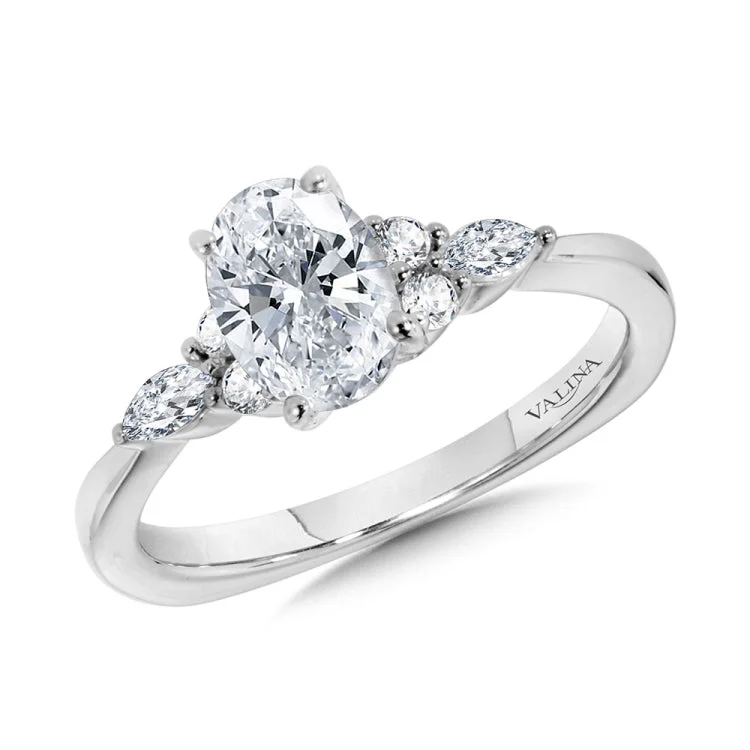 Tapered Diamond Engagement Ring